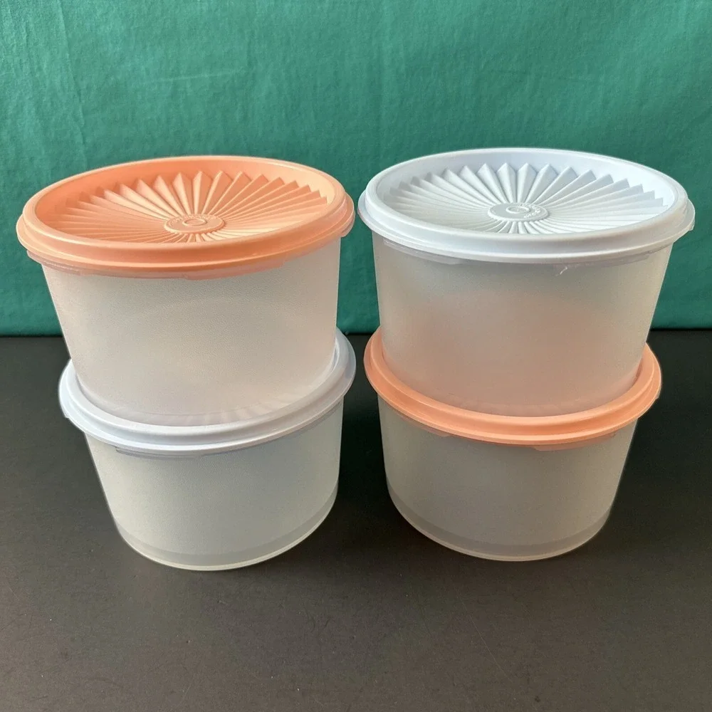 Tupperware Servalier Stacking Canister Set of 4 New 3.75 cups Each decorator